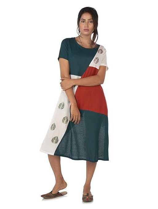 Nandini Studio Women's Cotton Shift midi Dress