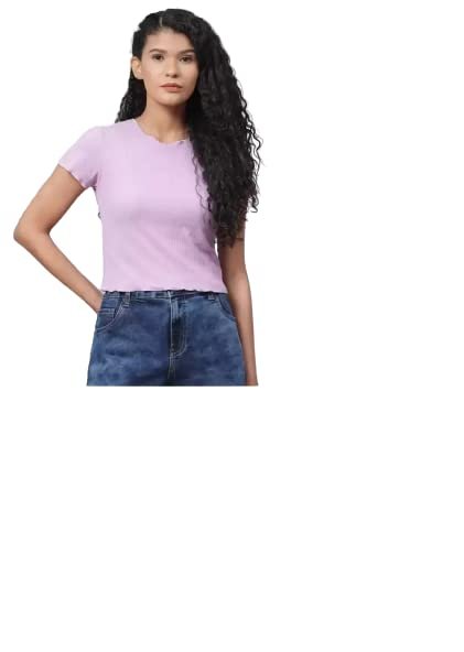 SILKCHIC Casual Regular Sleeves Solid Women Purple Top