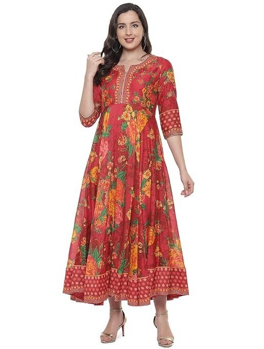 BIBA Women's Fit and Flare Knee Length Dress