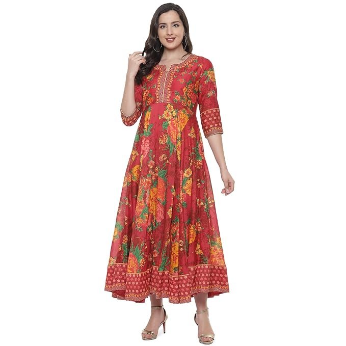 BIBA Women's Fit and Flare Knee Length Dress