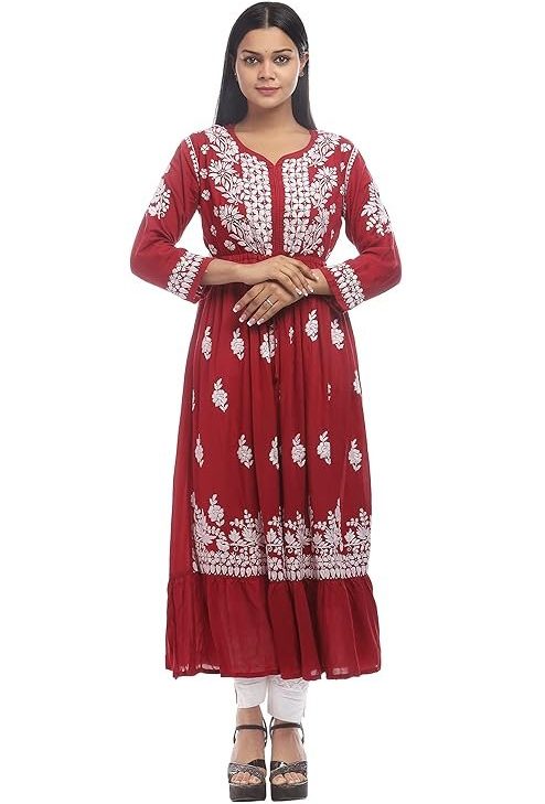 Golden Chikan Export Modaal Gown Ethnic Wear Gown Designer Fashionable Gown