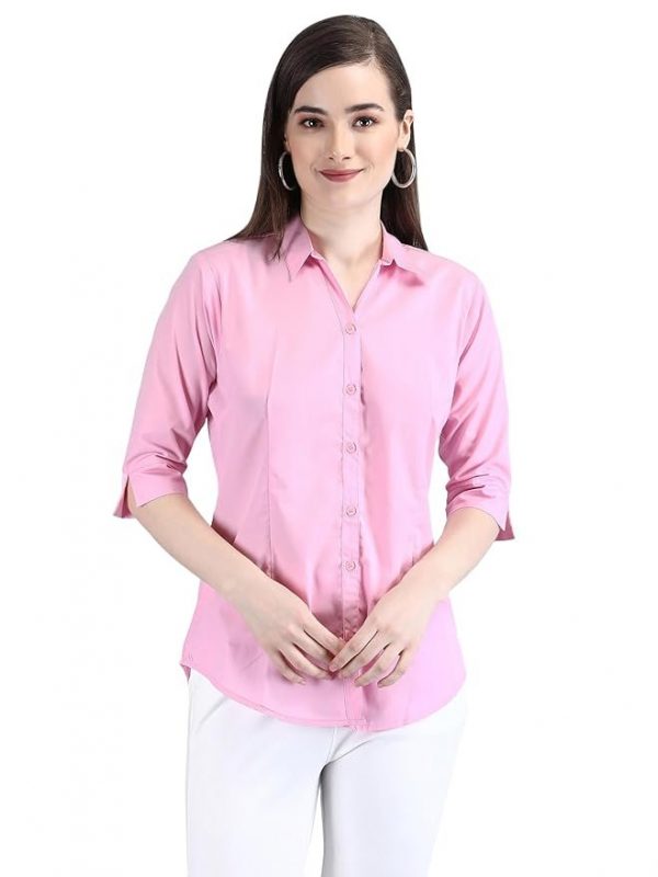 Cinders Women's Cotton Casual Regular Fit Extra Comfort 3/4 Sleeve Formal Shirt for Any Occasions