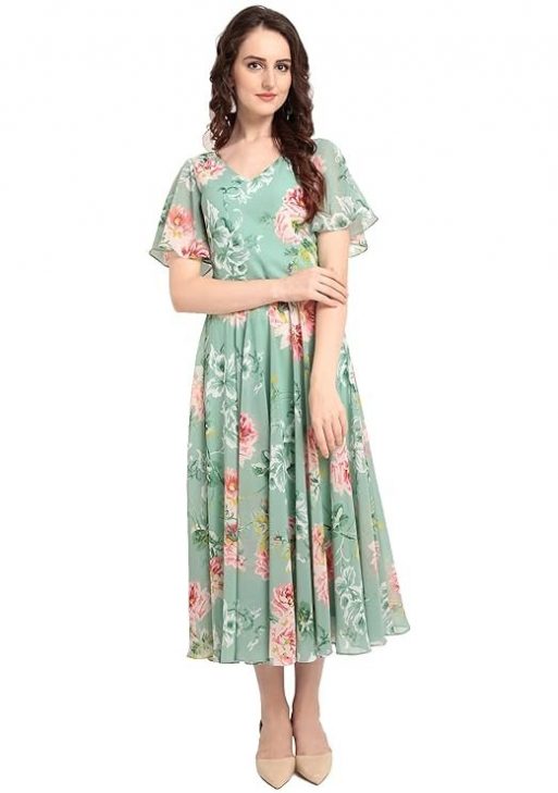 Rare Women's Georgette A-Line Knee-Long Dress