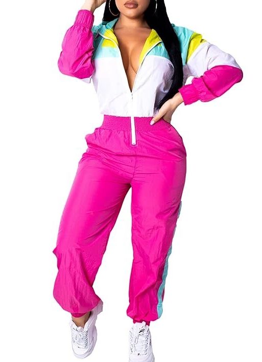EOSIEDUR Women's Pullover Hoodies Jumpsuit Zipper Jacket Windbreaker Elastic Waistband Pants One Piece Outfits Tracksuit Set
