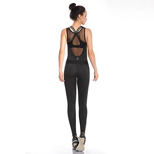 Ubersweet® Black, S : U Women's Yoga Sportswear Jumpsuit Ladies Fitness Training Underwear Breathable Bodysuit Trousers Pants Black One Pieces