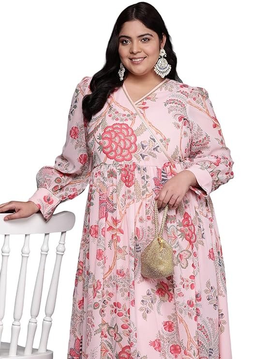 A Plus by Ahalyaa Women's Georgette Modern Maxi Ethnic Dresses