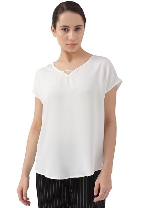 Van Heusen Women's Regular Fit V-Neck Formal Top
