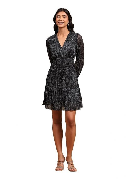 Label RITU KUMAR Black Solid Dress