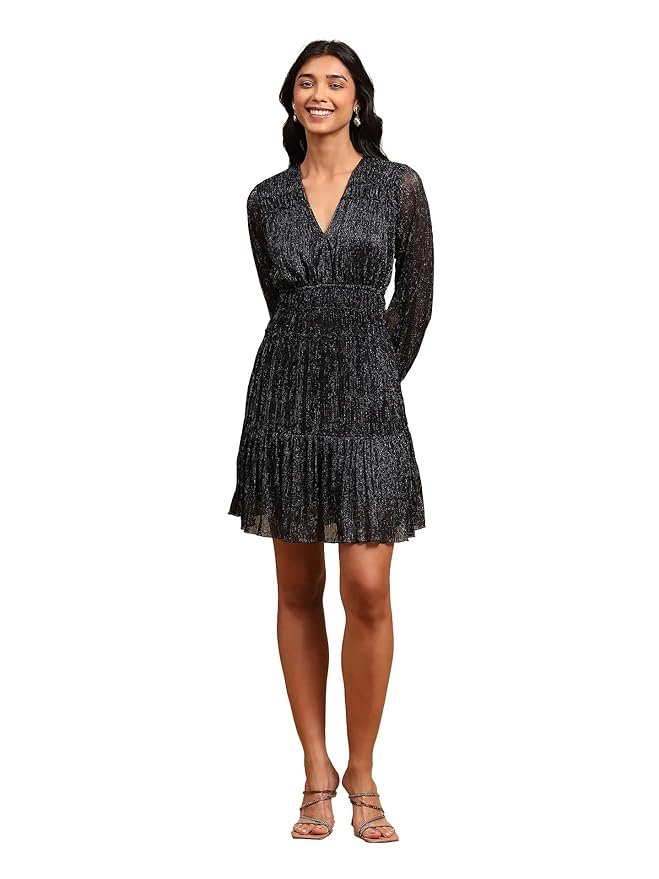 Label RITU KUMAR Black Solid Dress