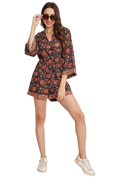 COTLAND Fashions Jaipuri Cotton Printed Playsuit for Women
