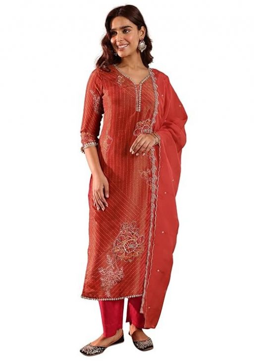 Libas Women's Silk Blend Kurta Set