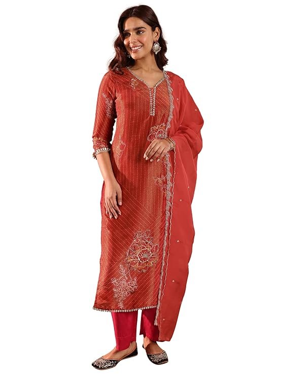 Libas Women's Silk Blend Kurta Set