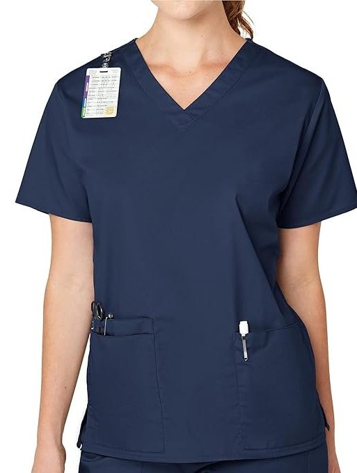 WonderWink Women's Plus-Size Wonderwork V-Neck Scrub Top