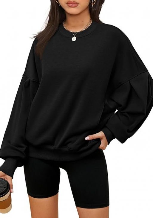 ZHENWEI Womens Fall Oversized Sweatshirts Crewneck Fleece Hoodie Casual Fashion Pullover Sweaters Outfits with Pockets