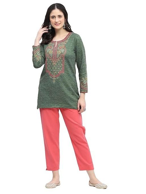 BIBA Women's Polyester Printed Straight Kurtis