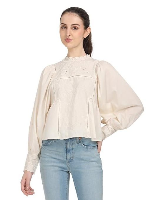 Levi's Women's Solid Off-White Top