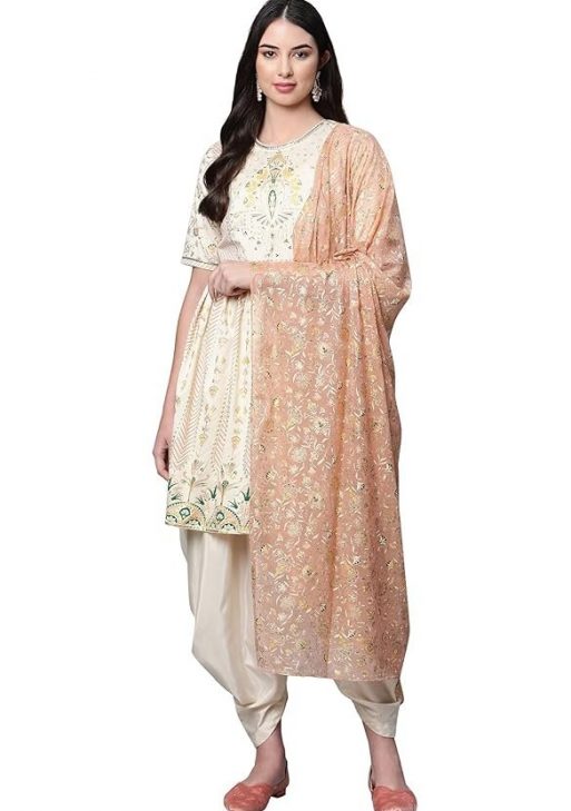 Aurelia Women's Viscose Blend Kurta With Dhoti Pant