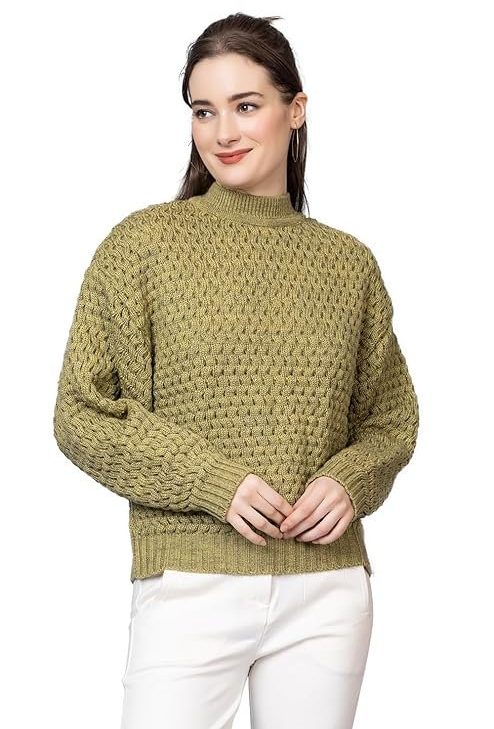 Wear lusso Women’s Pullover Sweater Relaxed Fit for Winter Wear | Full Sleeve | 100% Wool | Latest Stylish Sweater Crafted with Comfort Fit for Winter Wear