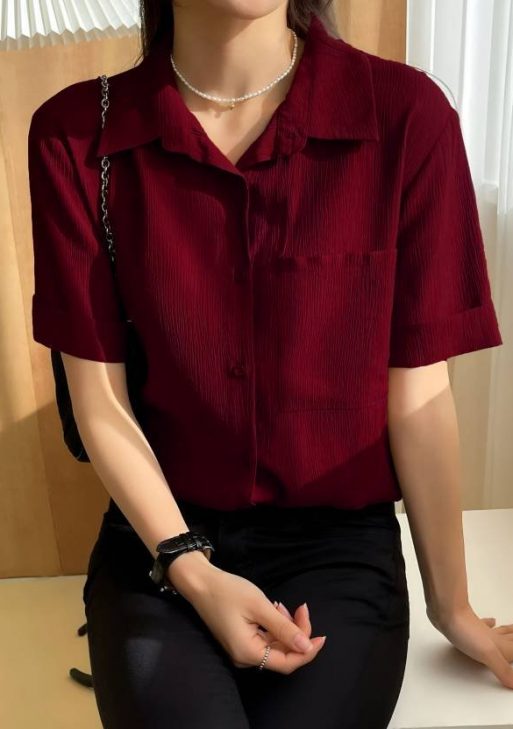 Women Regular Fit Striped Cut Away Collar Casual Shirt